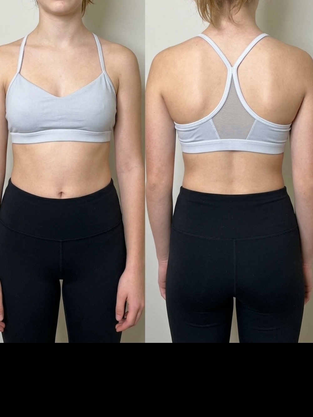 Offline By Aerie Activewear Light Gray Racerback Mesh-Back Sports Bra Size Small